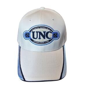 Vtg North Carolina Tar Heels Strapback Hat Cap White UNC Est 1789 NCAA Retro